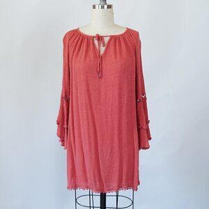 ✨4 for $20✨ Chelsea & Violet Top Tunic Shift Bell Sleeve Orange XS Hippie boho